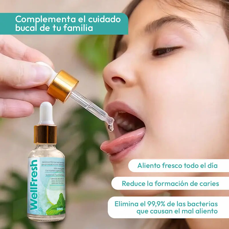 2 x 1 WellFresh Gotas Naturales para Eliminar el 😷 Mal Aliento