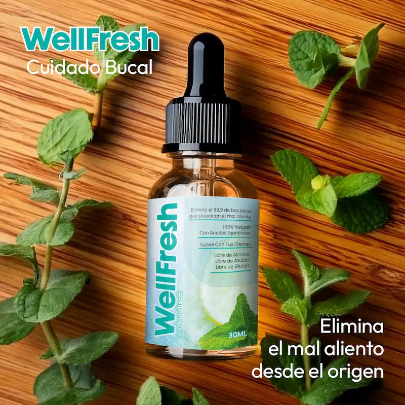 2 x 1 WellFresh Gotas Naturales para Eliminar el 😷 Mal Aliento